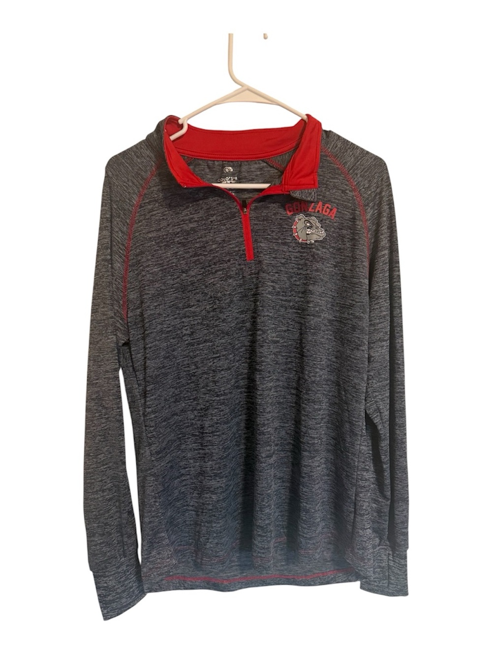 Men’s Gonzaga Bulldogs Gray & Red Quarter-Zip Performance Pullover